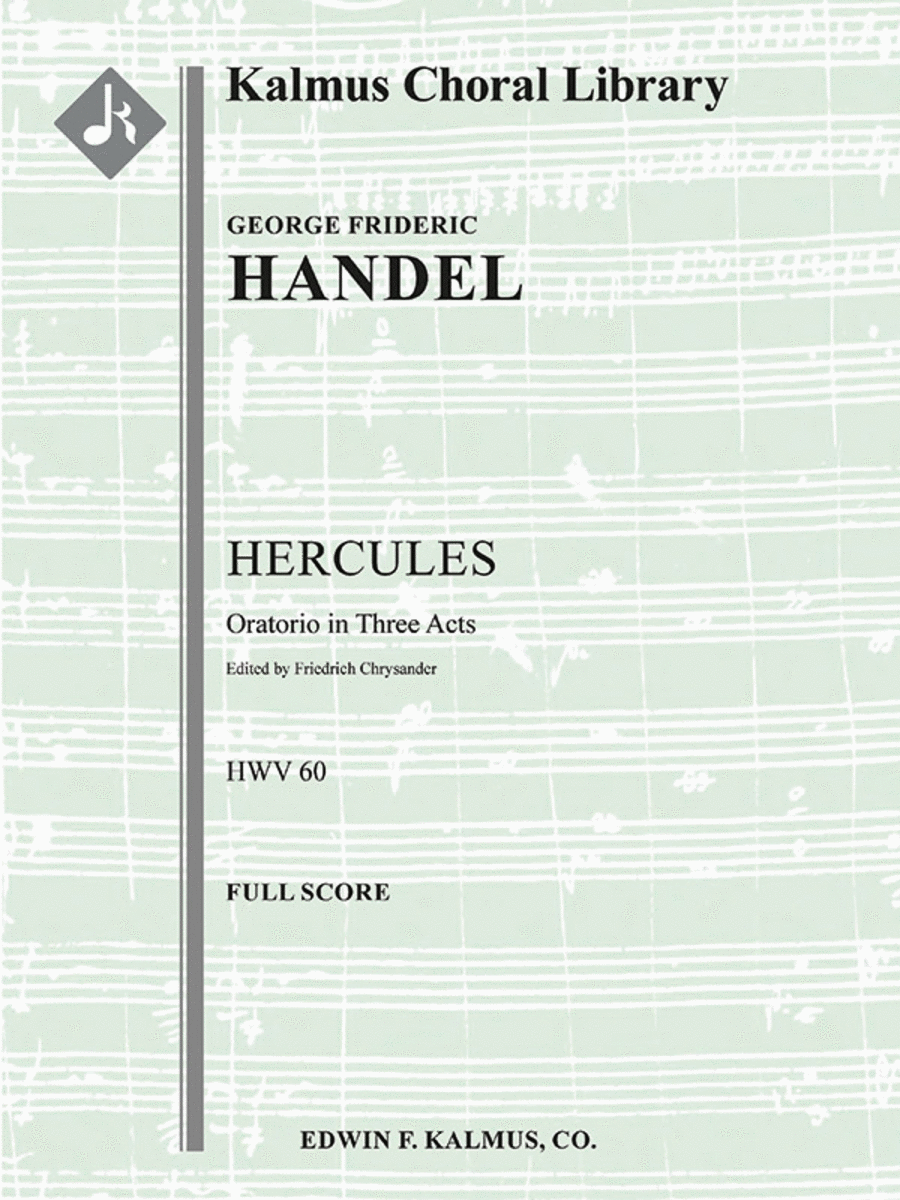 Hercules, HWV 60 (Score: Chrysander; Parts: Peters - abridged) 4-Part scores gallery preview page 1