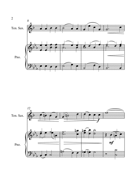Ave Verum Corpus - Tenor Sax and Piano - Intermediate level image number null