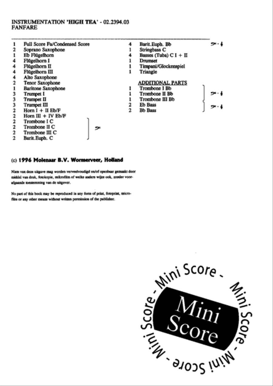 High Tea Fanfare Band scores gallery preview page 3