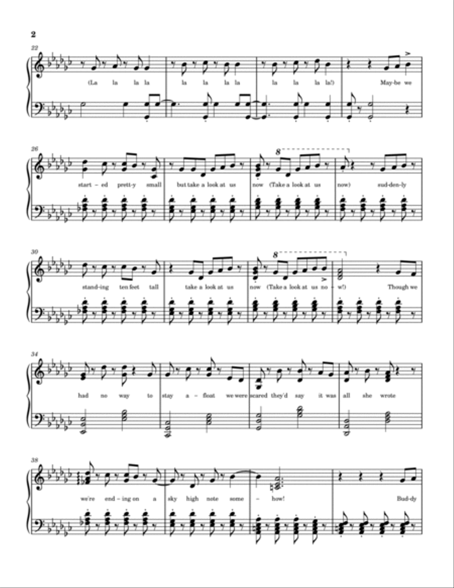 Take A Look At Us Now Piano Solo scores gallery preview page 2