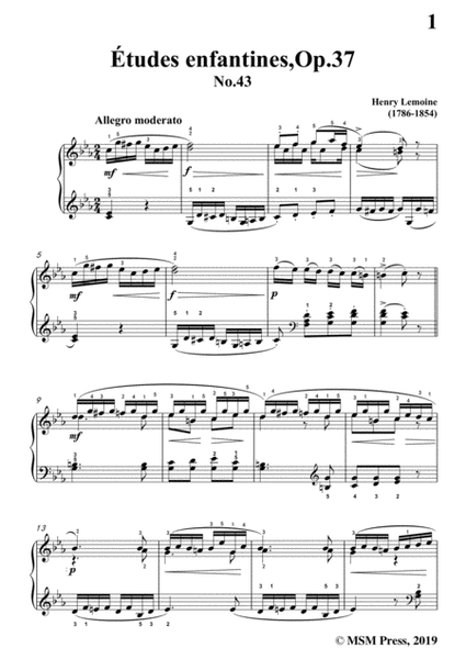 Lemoine-Études enfantines(Etudes) ,Op.37, No.43 image number null