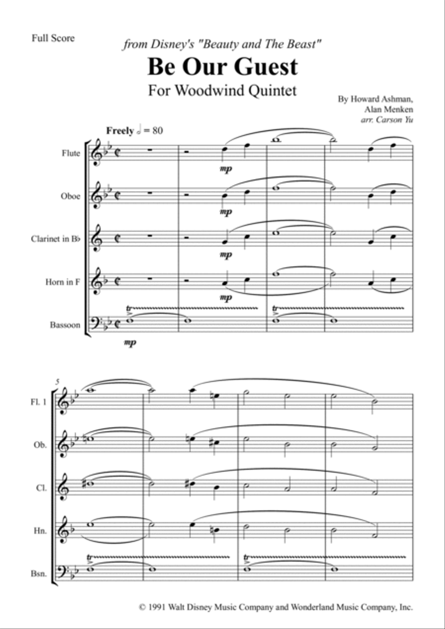 Be Our Guest Be Our Guest Woodwind Quintet scores gallery preview page 4