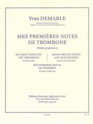 Book cover for Mes Premieres Notes De Trombone (trombone Solo)