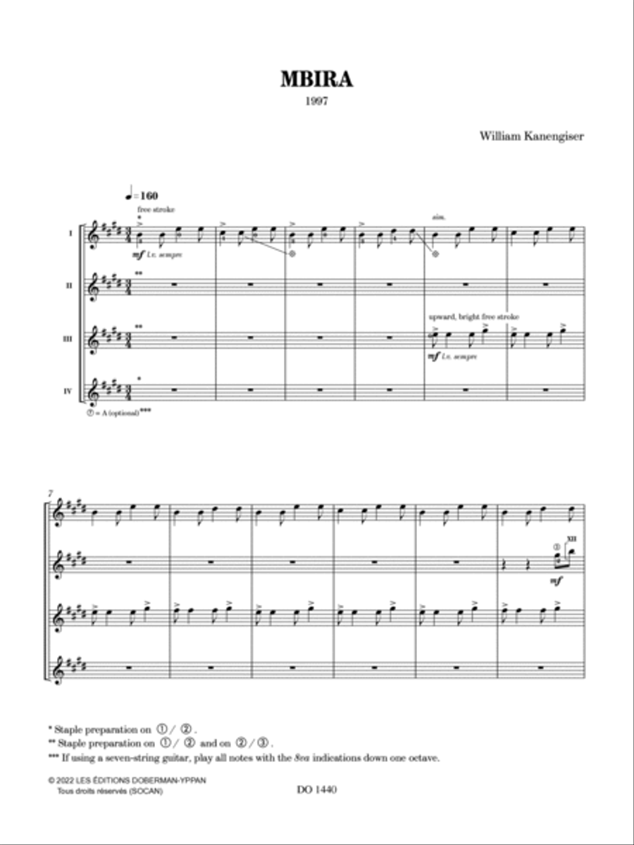 Mbira clearance sheet music