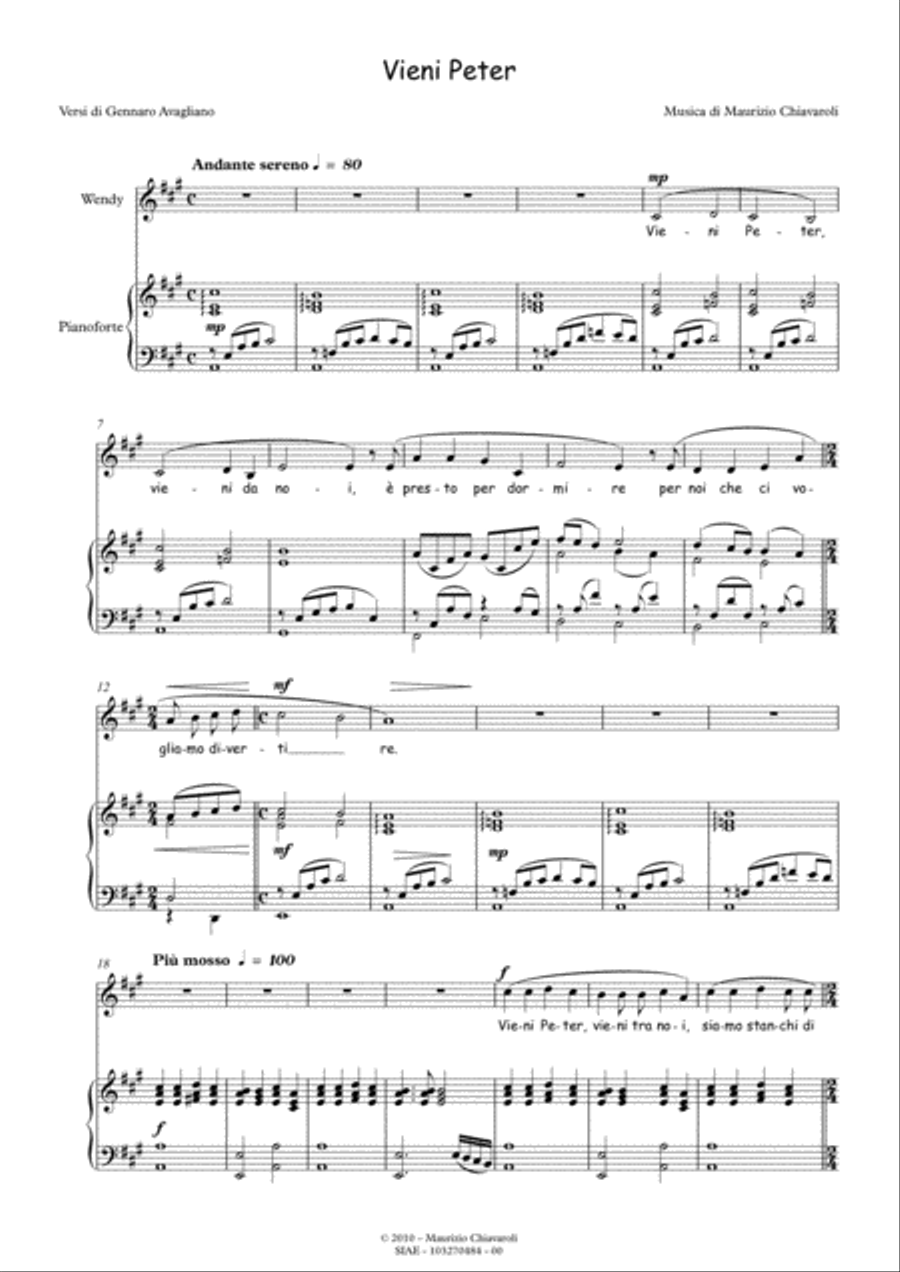 Vieni Peter Unison Choir scores gallery preview page 1