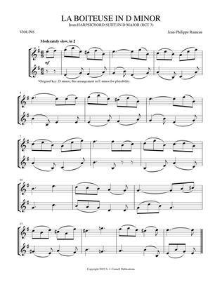La Boiteuse (from Harpsichord Suite in D Major)