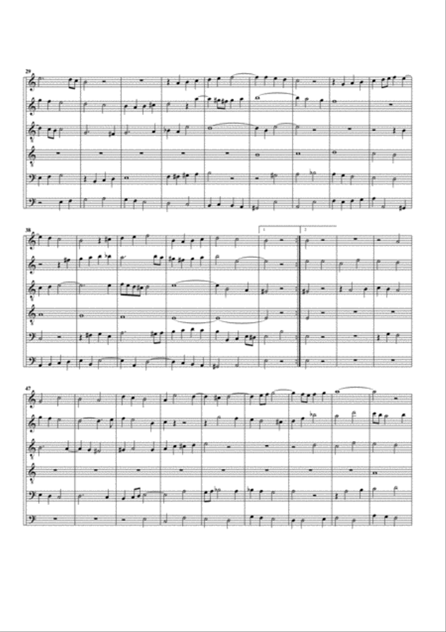 Aus der Tiefe Not schrei ich zu dir from Klavieruebung III, BWV 686 (arrangement for 6 recorders) Recorder scores gallery preview page 2