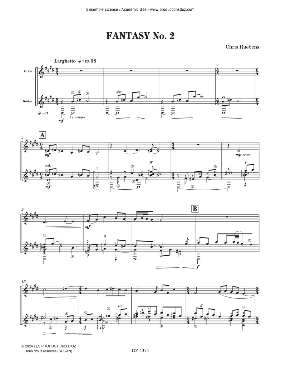 Fantasy No. 2 Violin scores gallery preview page 3