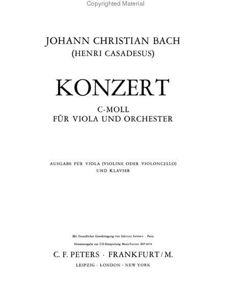 Viola Concerto (Violin & Cello Solos Included)