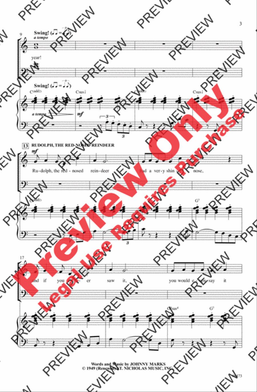 Rudolph, Frosty, and Suzy 4-Part scores gallery preview page 3