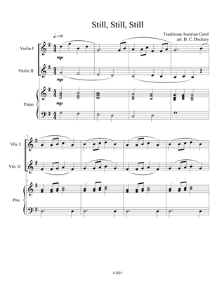 Book cover for Still, Still, Still (Violin Duet) with optional piano accompaniment