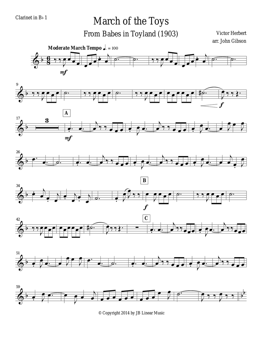 March of the Toys by Victor Herbert set for Clarinet Trio Clarinet Trio scores gallery preview page 5