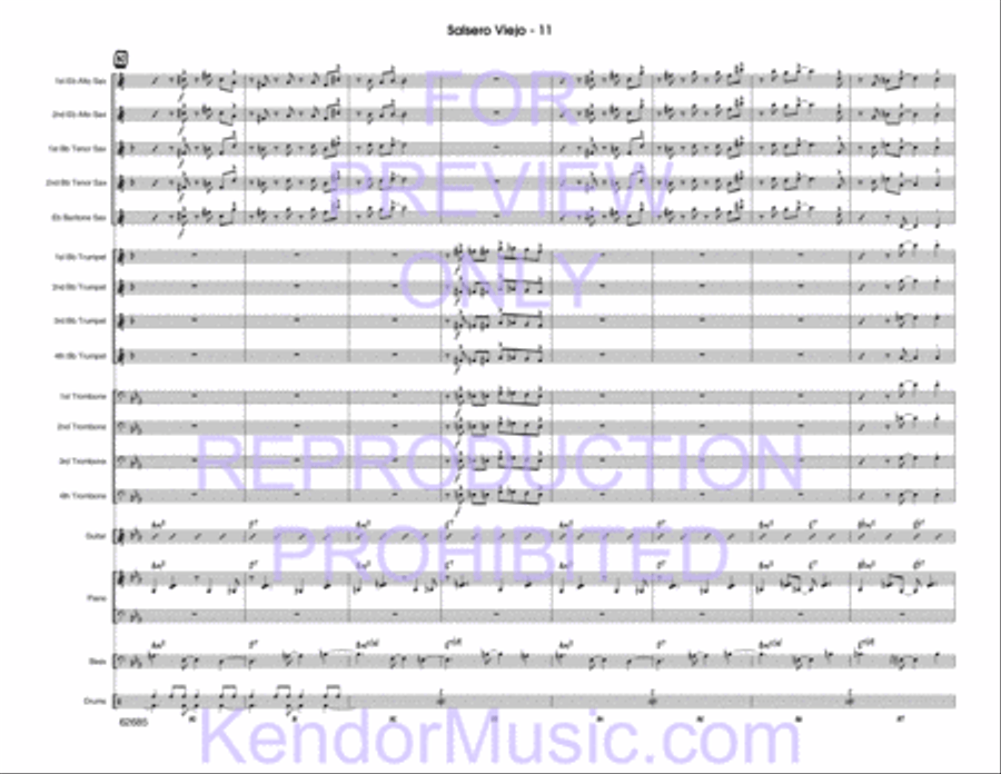 Salsero Viejo (Full Score) Jazz Ensemble scores gallery preview page 12