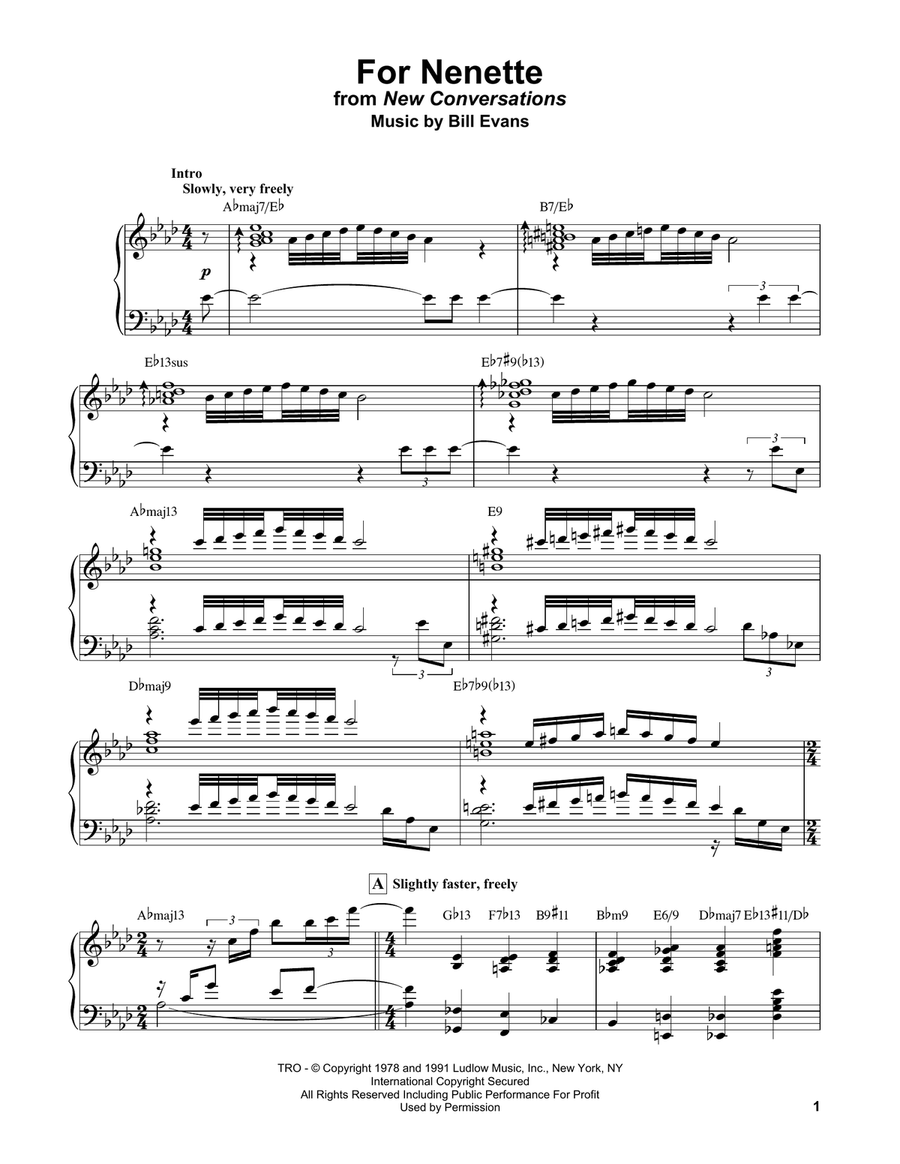 For Nenette For Nenette Piano Solo scores gallery preview page 1