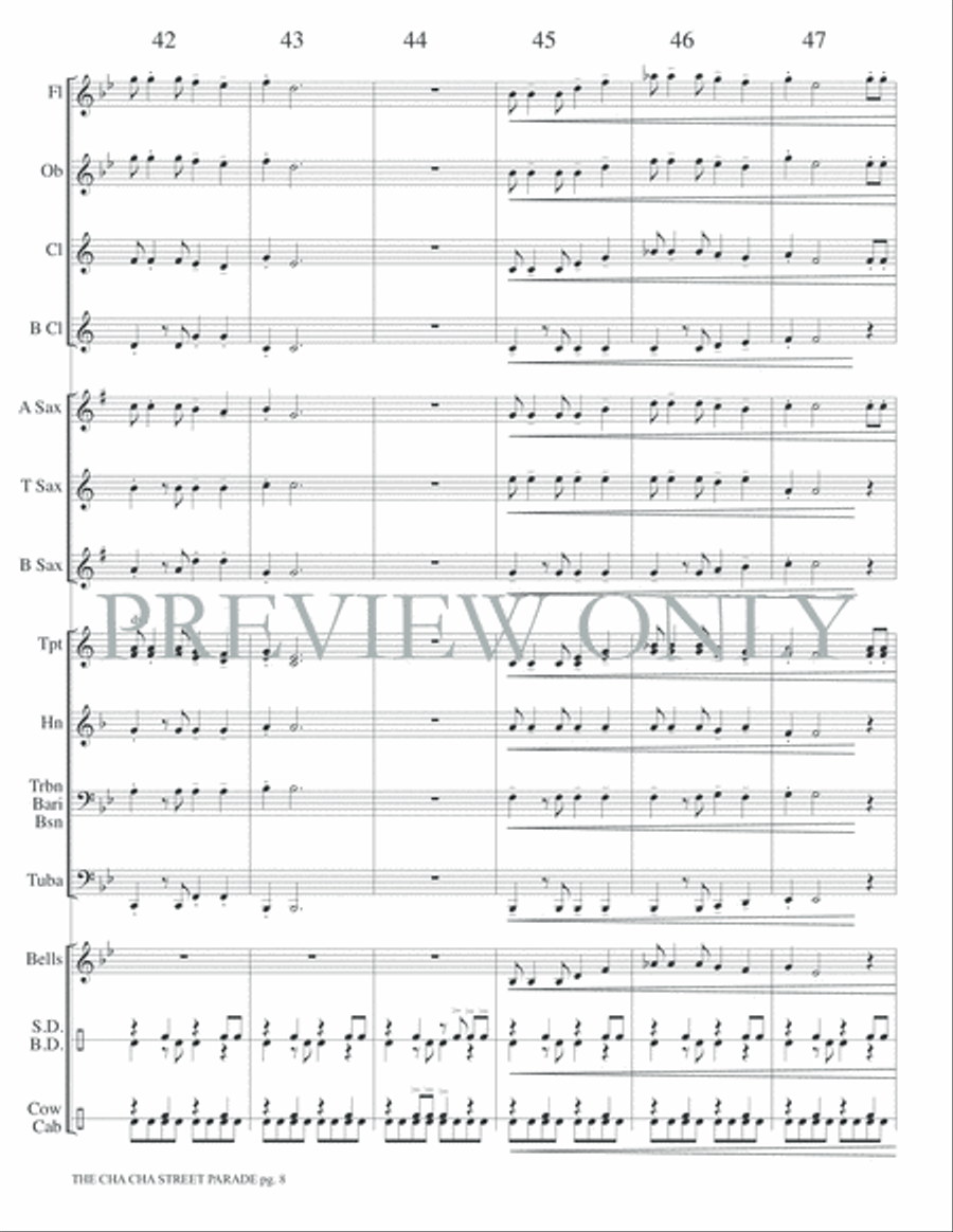 The Cha Cha Street Parade Concert Band scores gallery preview page 11