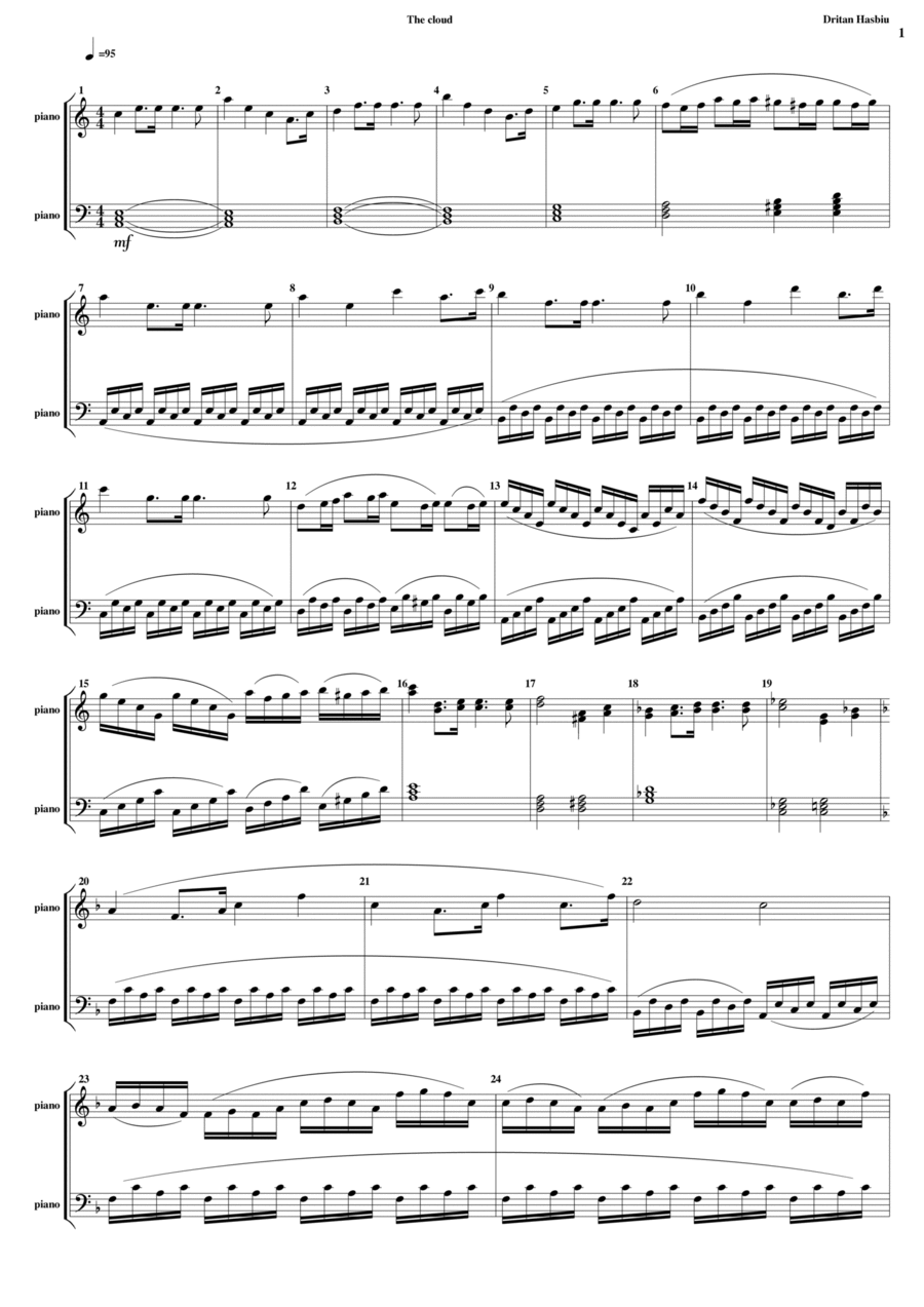 The cloud The cloud Piano Solo scores gallery preview page 1