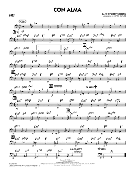 Jazz Combo Pak #46 (Dizzy Gillespie) (arr. Mark Taylor) - Bass