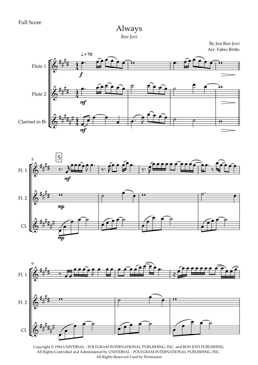 Always Woodwind Trio scores gallery preview page 1