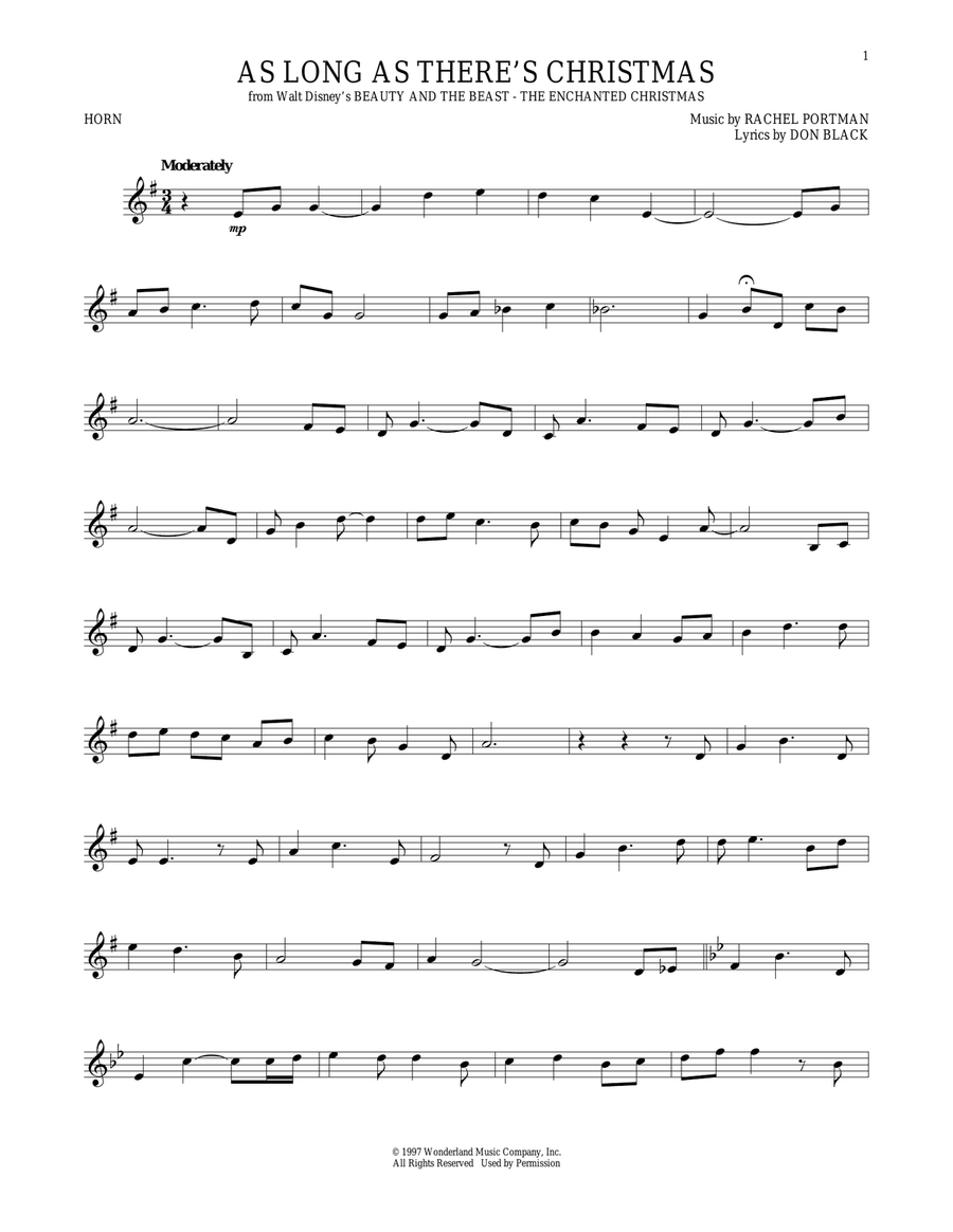 As Long As There's Christmas Horn Solo scores gallery preview page 1