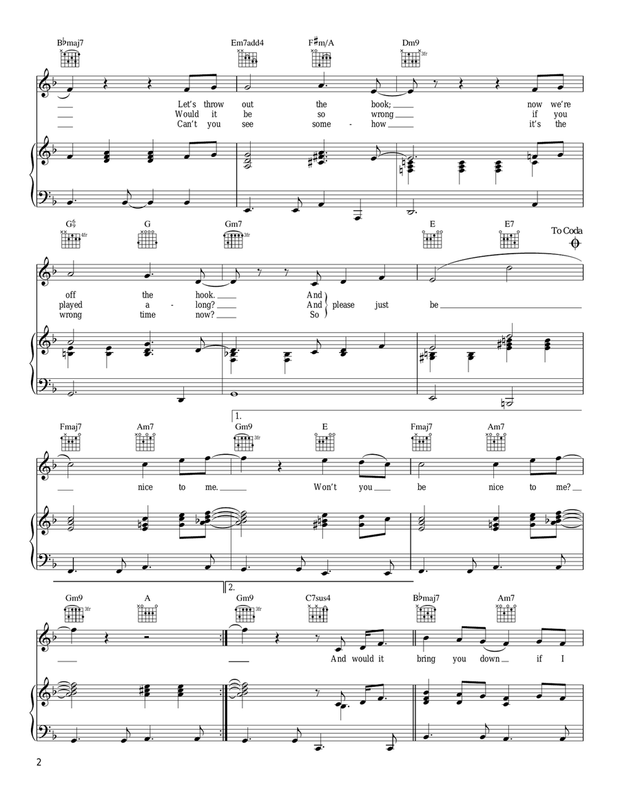 Be Nice To Me Be Nice To Me Piano, Vocal, Guitar scores gallery preview page 2