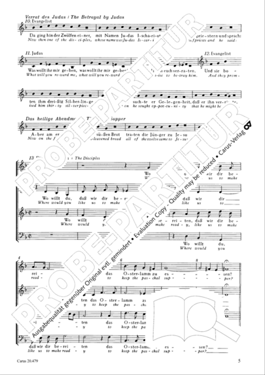 St. Matthew Passion (Matthaus-Passion) 4-Part scores gallery preview page 12