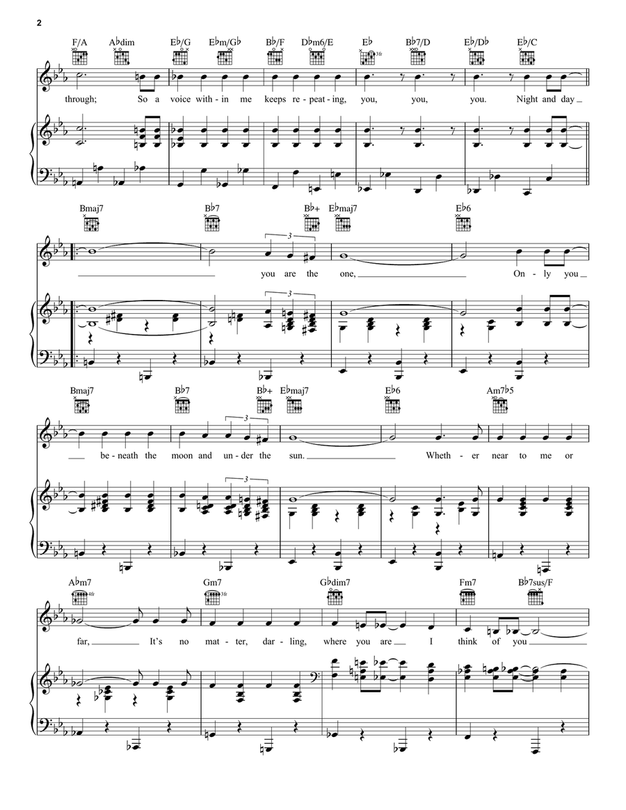 Night And Day Night And Day Piano, Vocal, Guitar scores gallery preview page 2