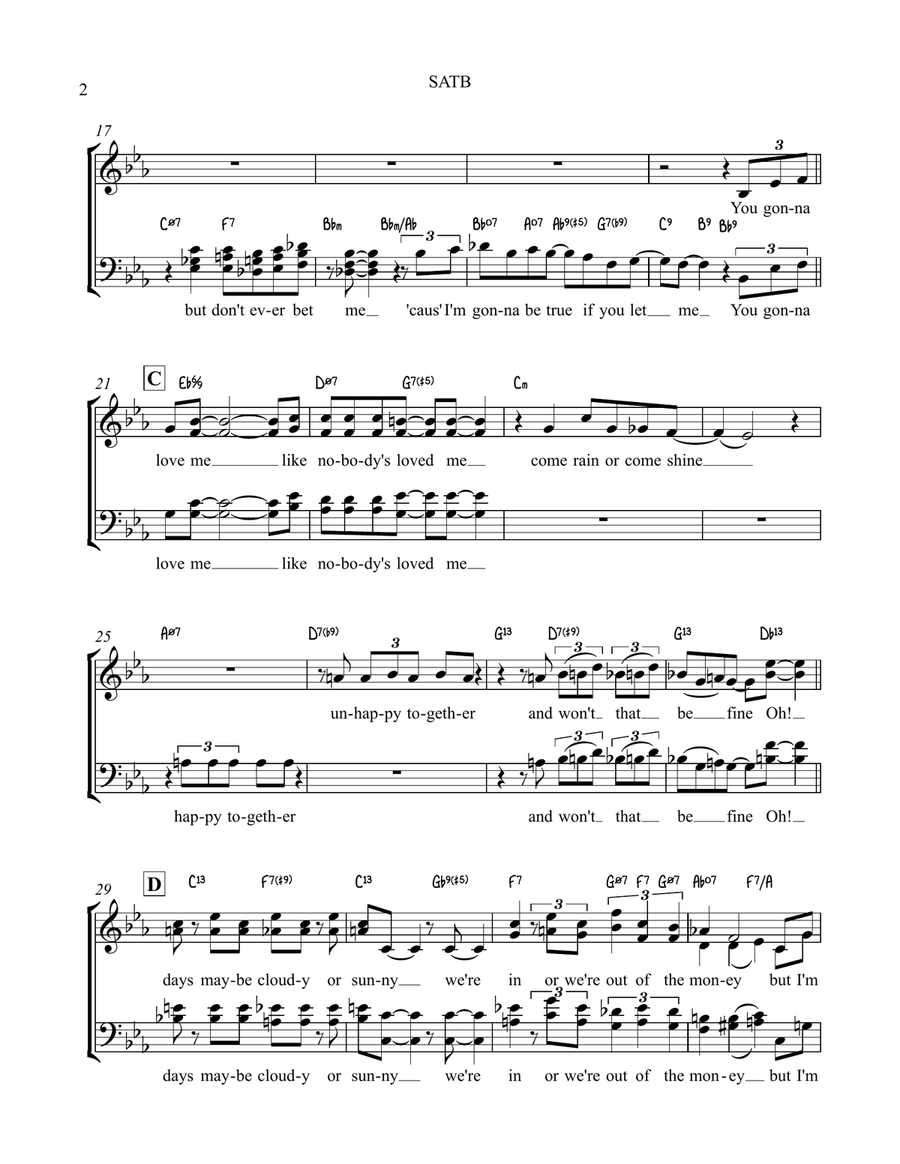 Come Rain Or Come Shine 4-Part scores gallery preview page 2