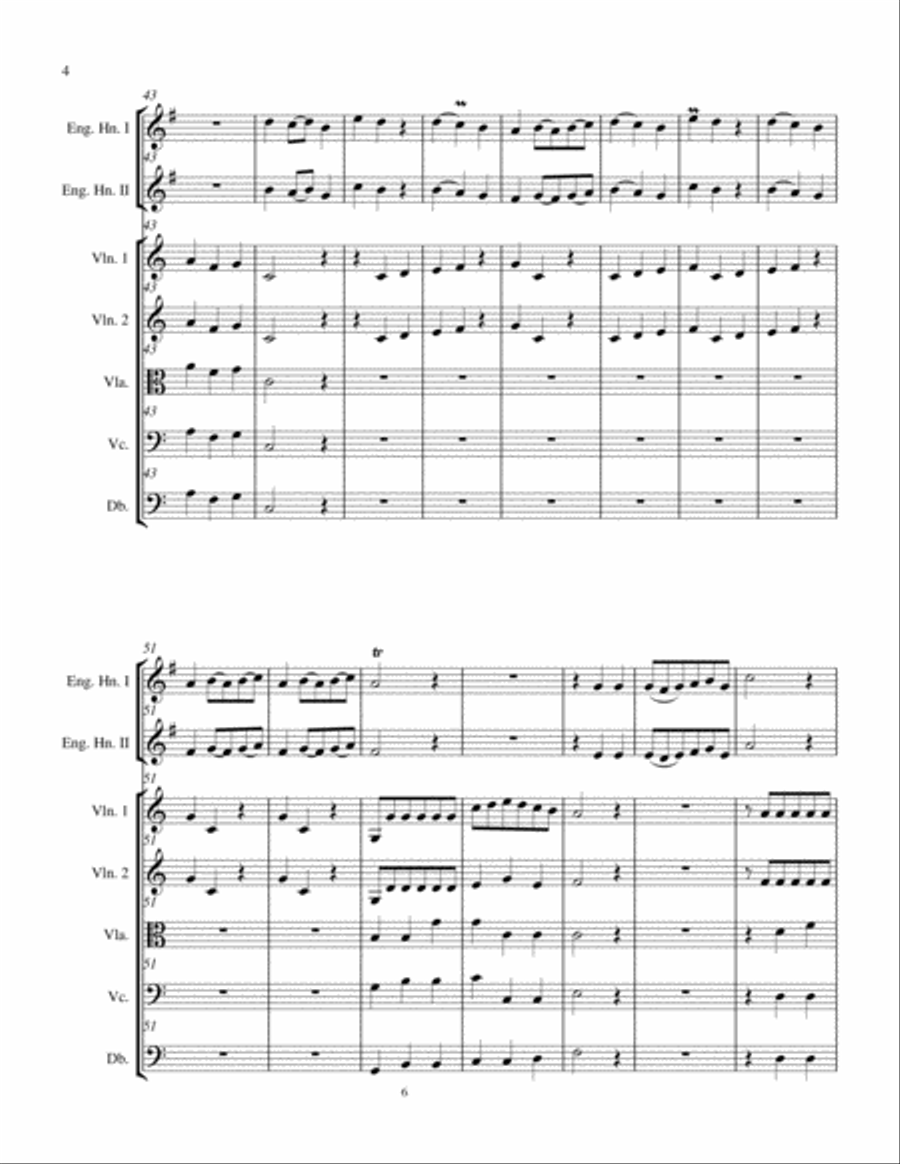 Concerto for Two English horns in C Major, Op. 7 No. 11 and String Orchestra String Orchestra scores gallery preview page 6
