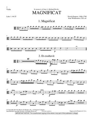 Magnificat in A Minor - Viola