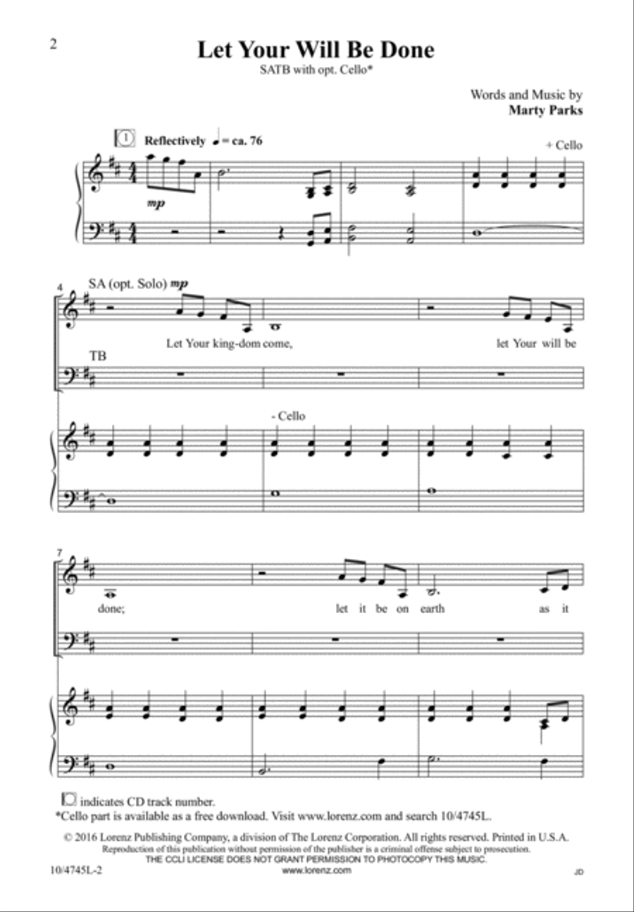 Let Your Will Be Done 4-Part scores gallery preview page 2