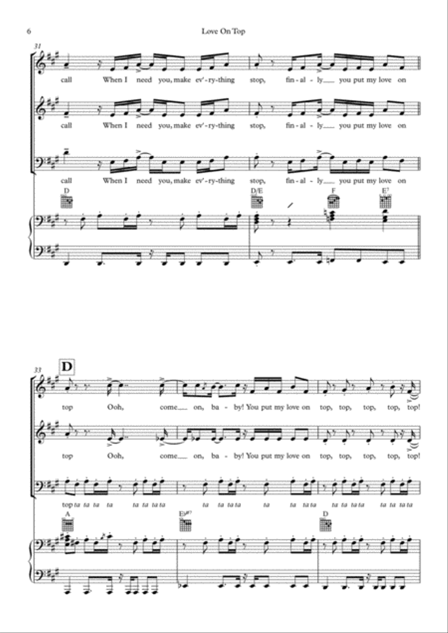 Love On Top Love On Top 3-Part scores gallery preview page 6