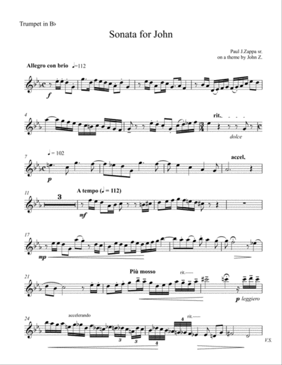 Trumpet Tune for John Trumpet Solo scores gallery preview page 1