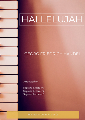 Book cover for HALLELUJAH - HANDEL – SOPRANO RECORDER TRIO