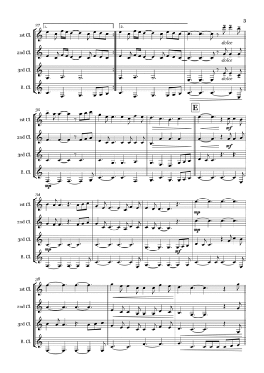 Fairytale Of New York Clarinet Quartet scores gallery preview page 3