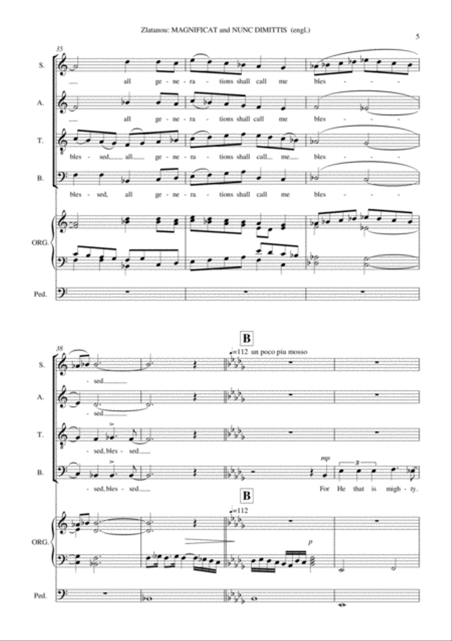 MAGNIFICAT and NUNC DIMITTIS for SATB Choir and Organ