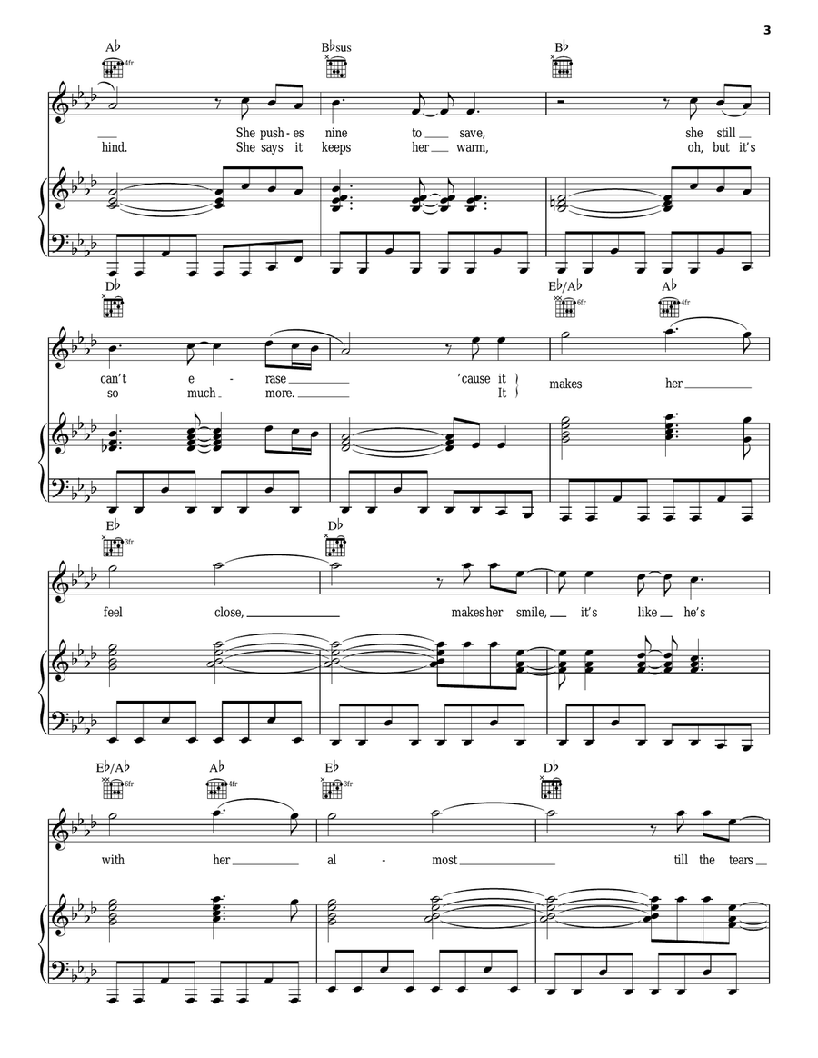 Close Close Piano, Vocal, Guitar scores gallery preview page 3
