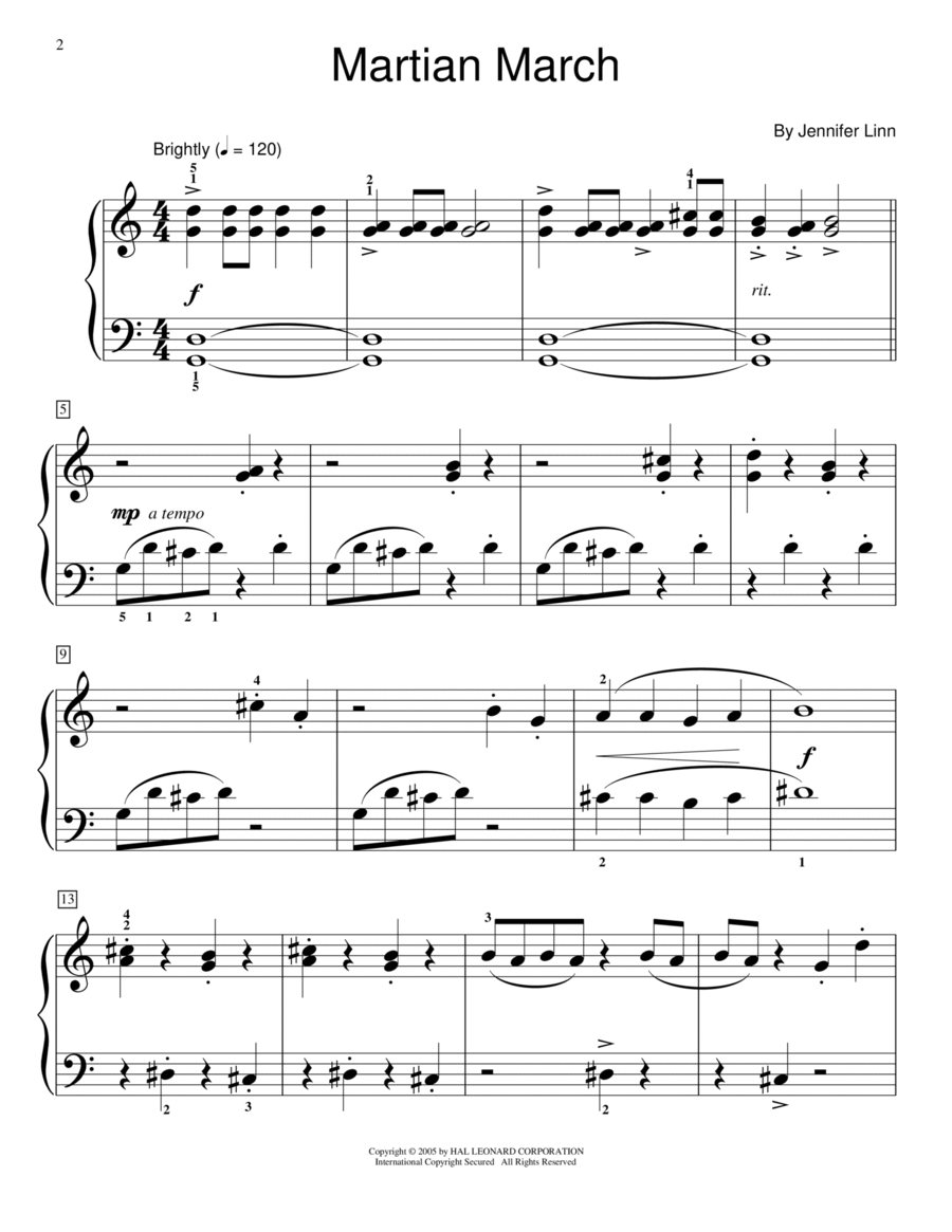 Martian March Piano Method scores gallery preview page 1