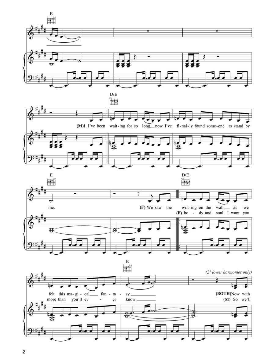 (I've Had) The Time Of My Life Piano, Vocal, Guitar scores gallery preview page 2