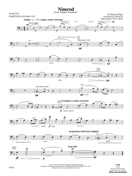 Nimrod (from Elgar's Variations): (wp) B-flat Baritone B.C.