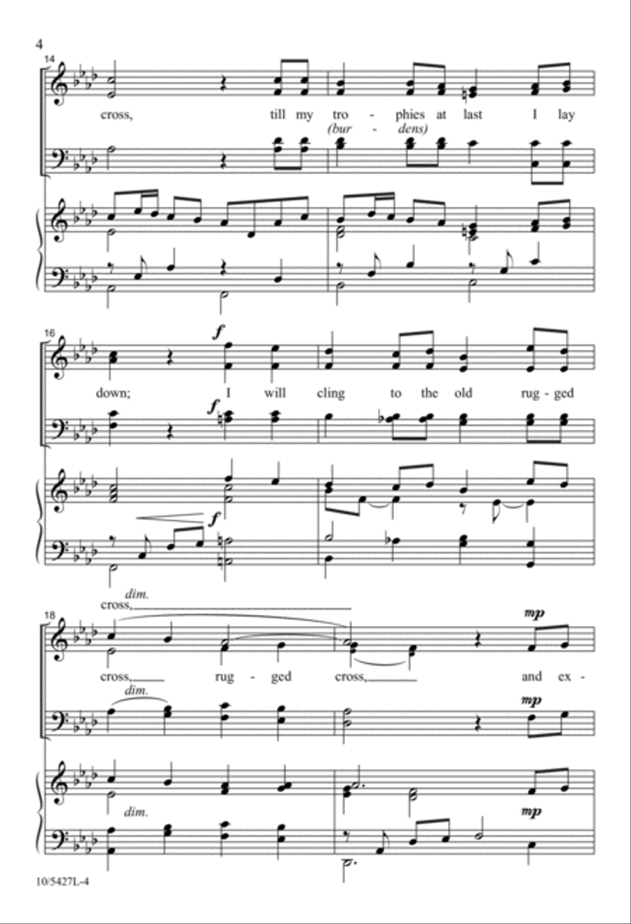 On a Hill Far Away 4-Part scores gallery preview page 4