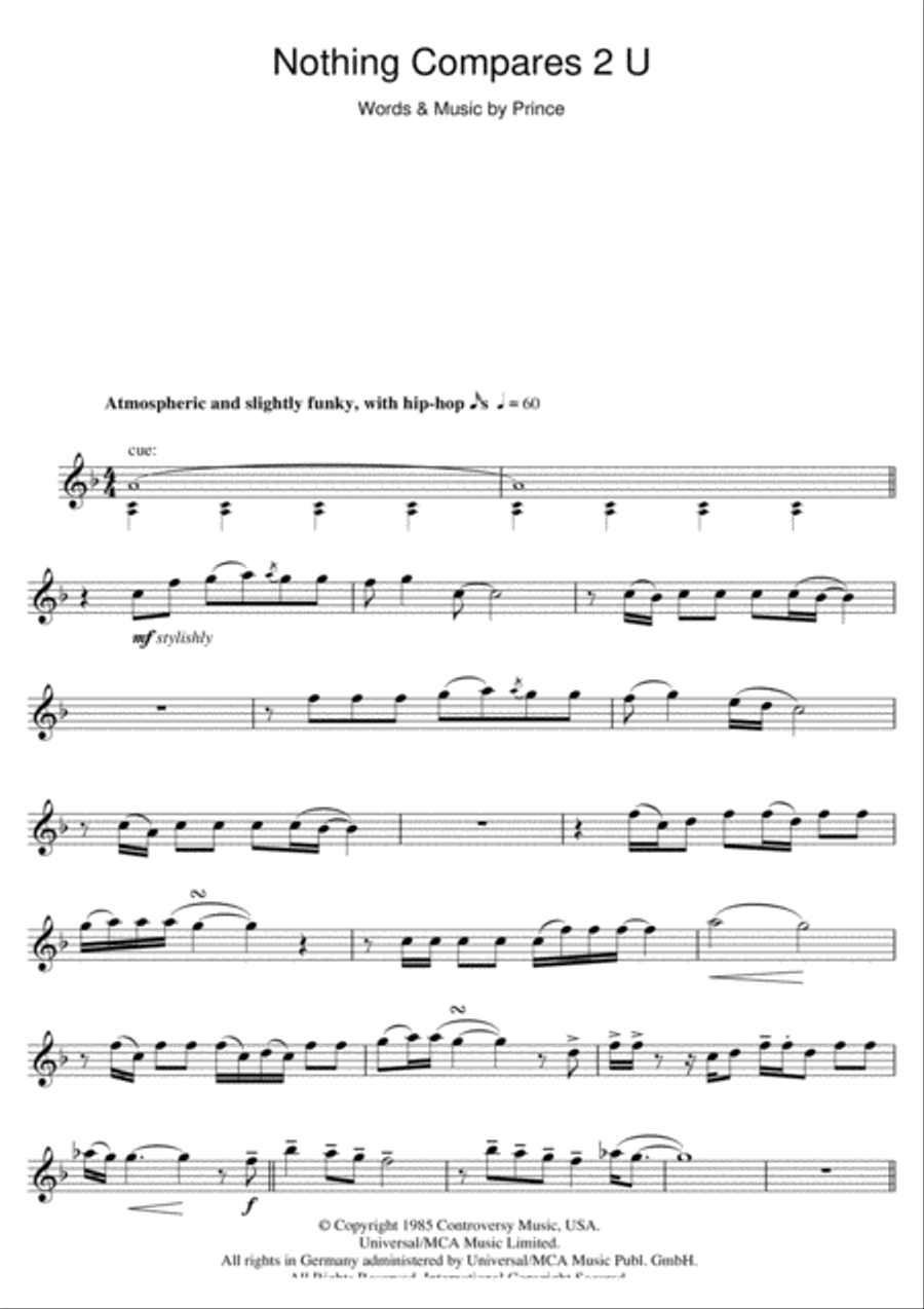 Nothing Compares 2 U Nothing Compares 2 U Flute Solo scores gallery preview page 1