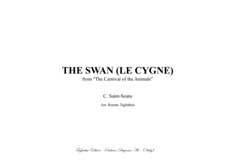 THE SWAN (LE CYGNE) - C. Saint Saens - Arr. for Organ 3 staff image number null