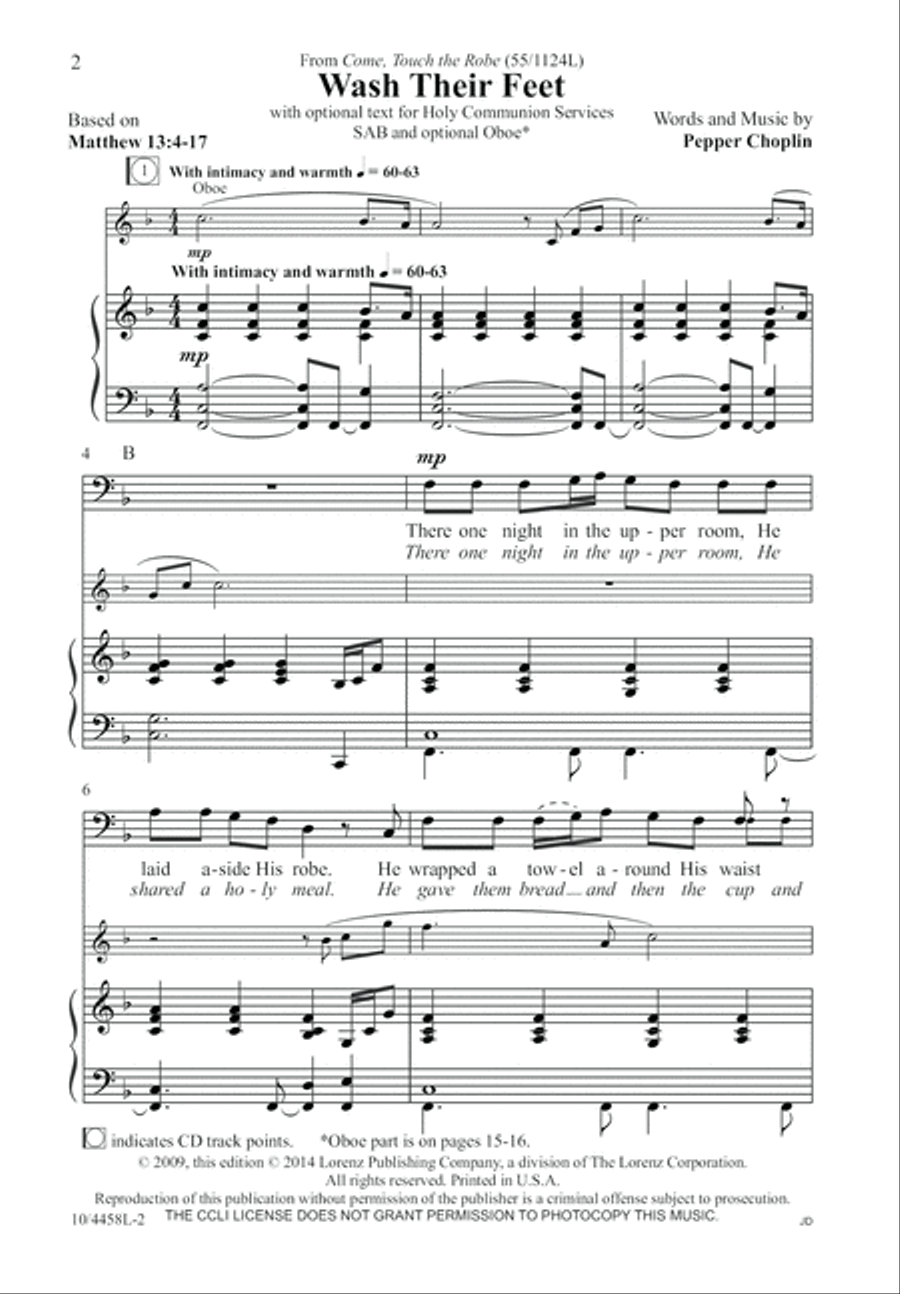 Wash Their Feet 3-Part scores gallery preview page 2