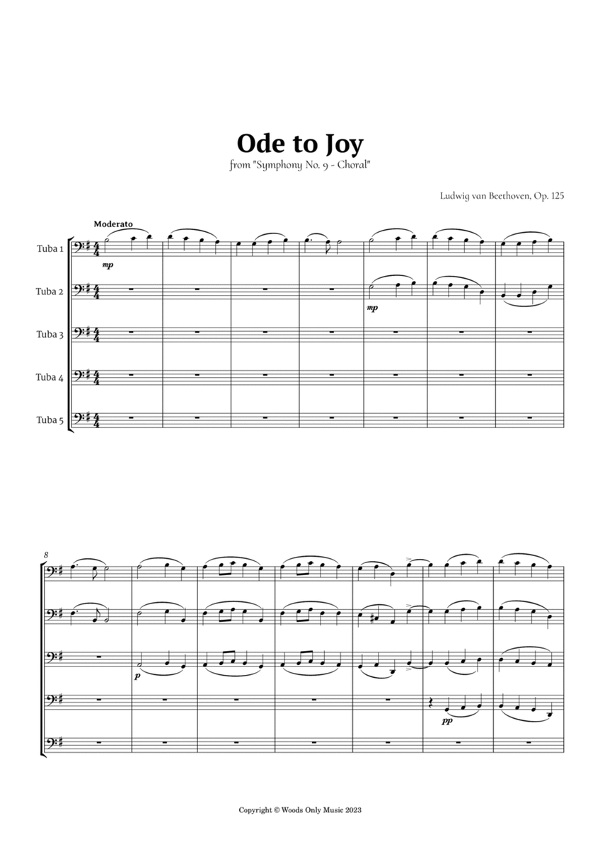 Ode to Joy by Beethoven for Tuba Quintet image number null