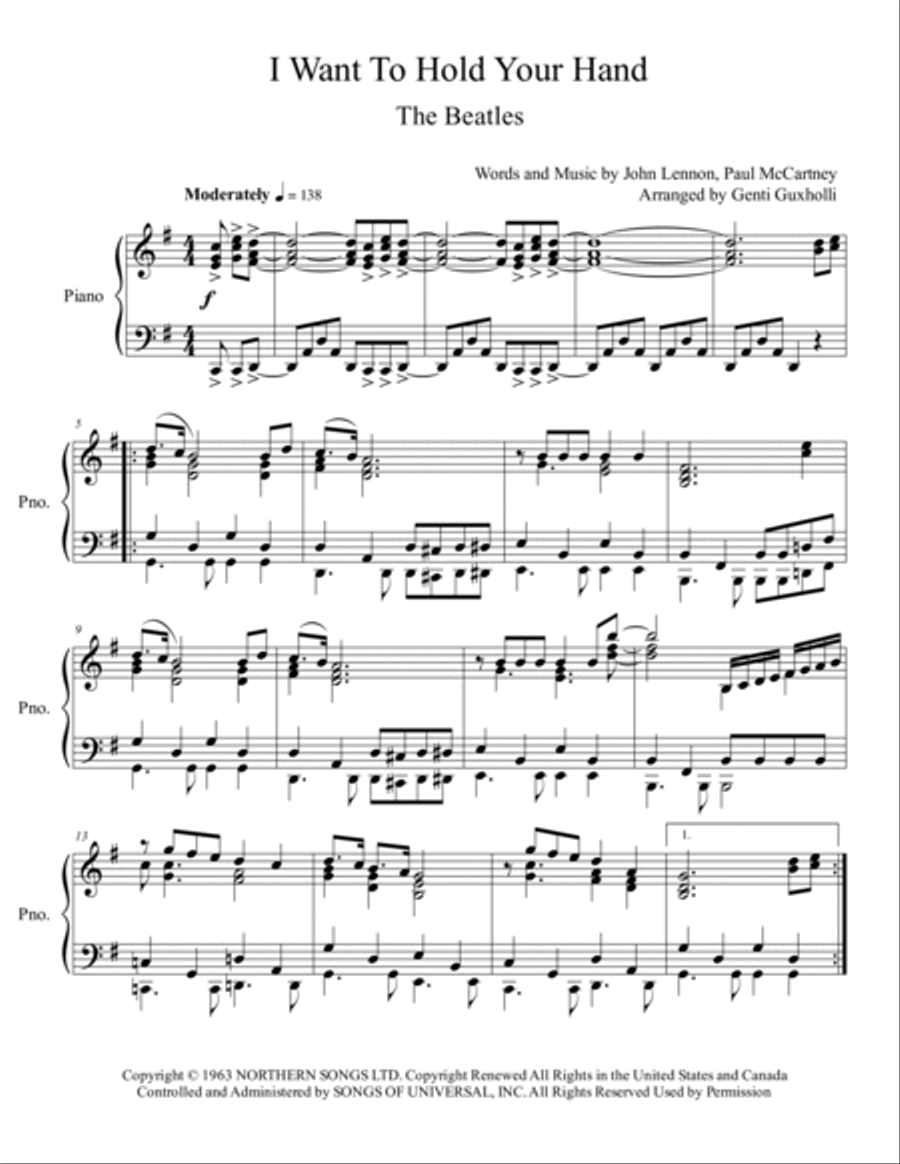 Komm Gib Mir Deine Hand Komm Gib Mir Deine Hand Piano Solo scores gallery preview page 2