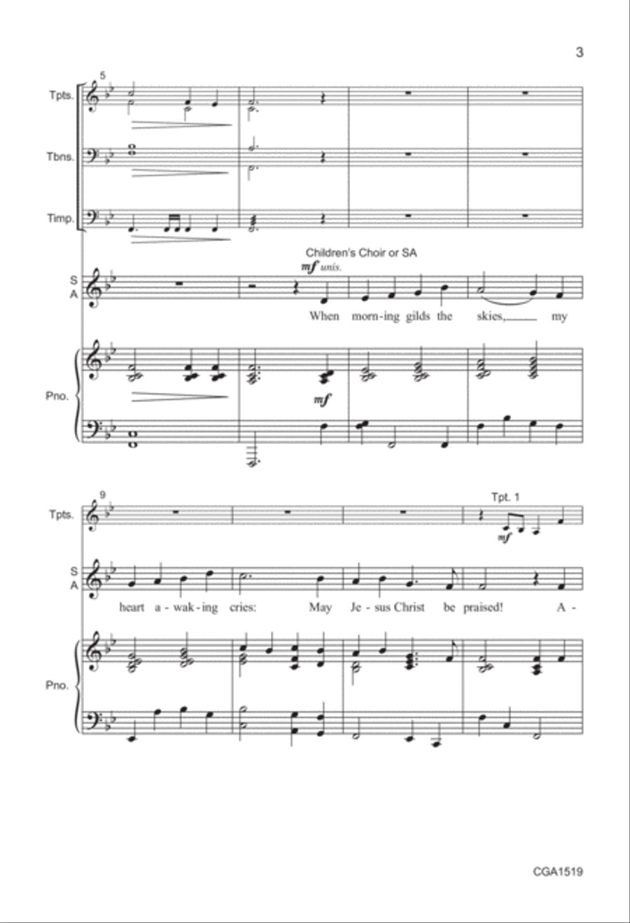 When Morning Gilds the Skies 4-Part scores gallery preview page 3
