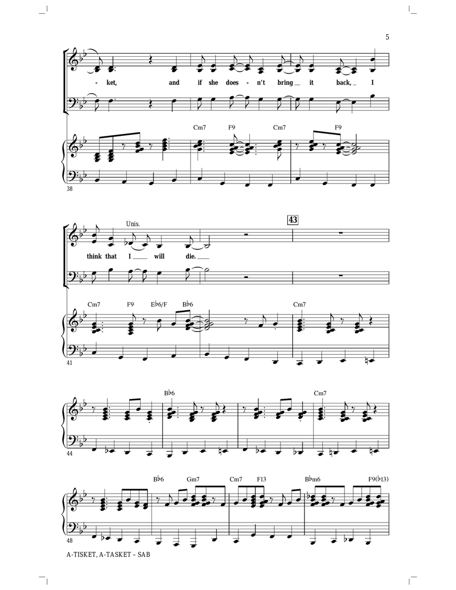 A-Tisket, A-Tasket 3-Part scores gallery preview page 5