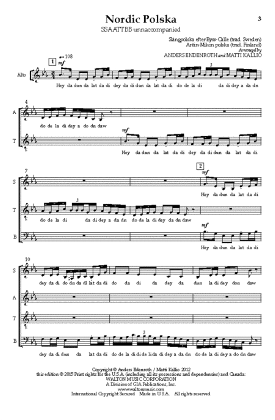 Nordic Polska (SATB) Nordic Polska (SATB) SSAATTBB scores gallery preview page 2