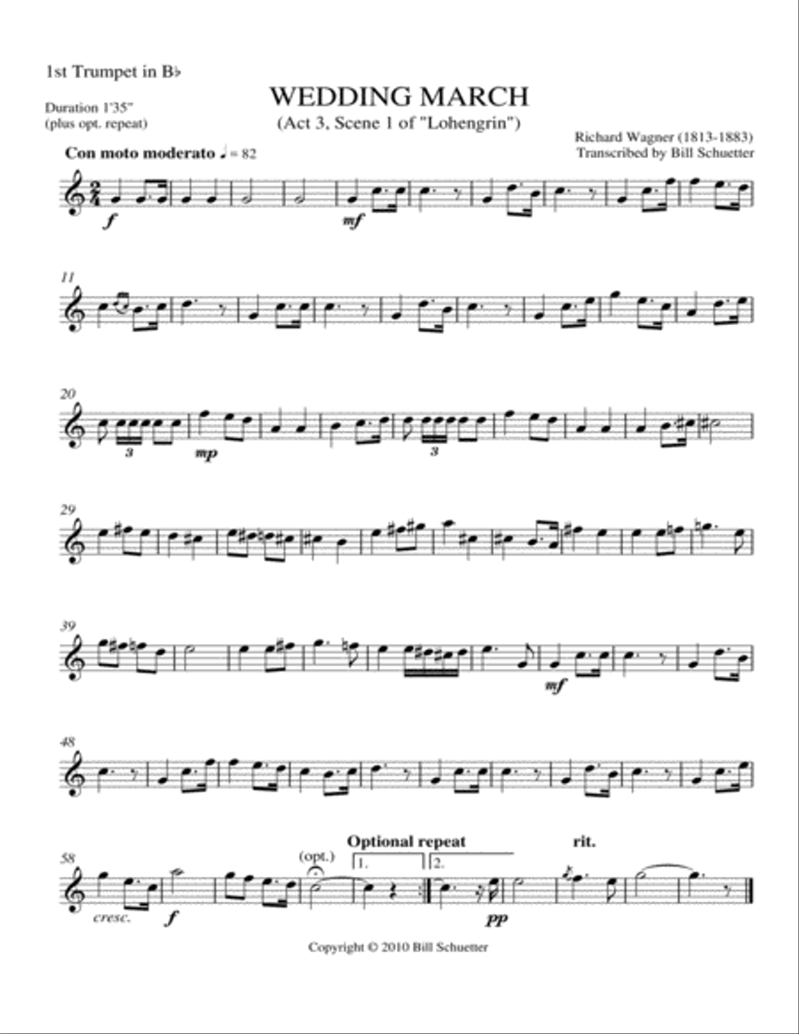 Wedding March from Lohengrin Brass Quintet scores gallery preview page 3