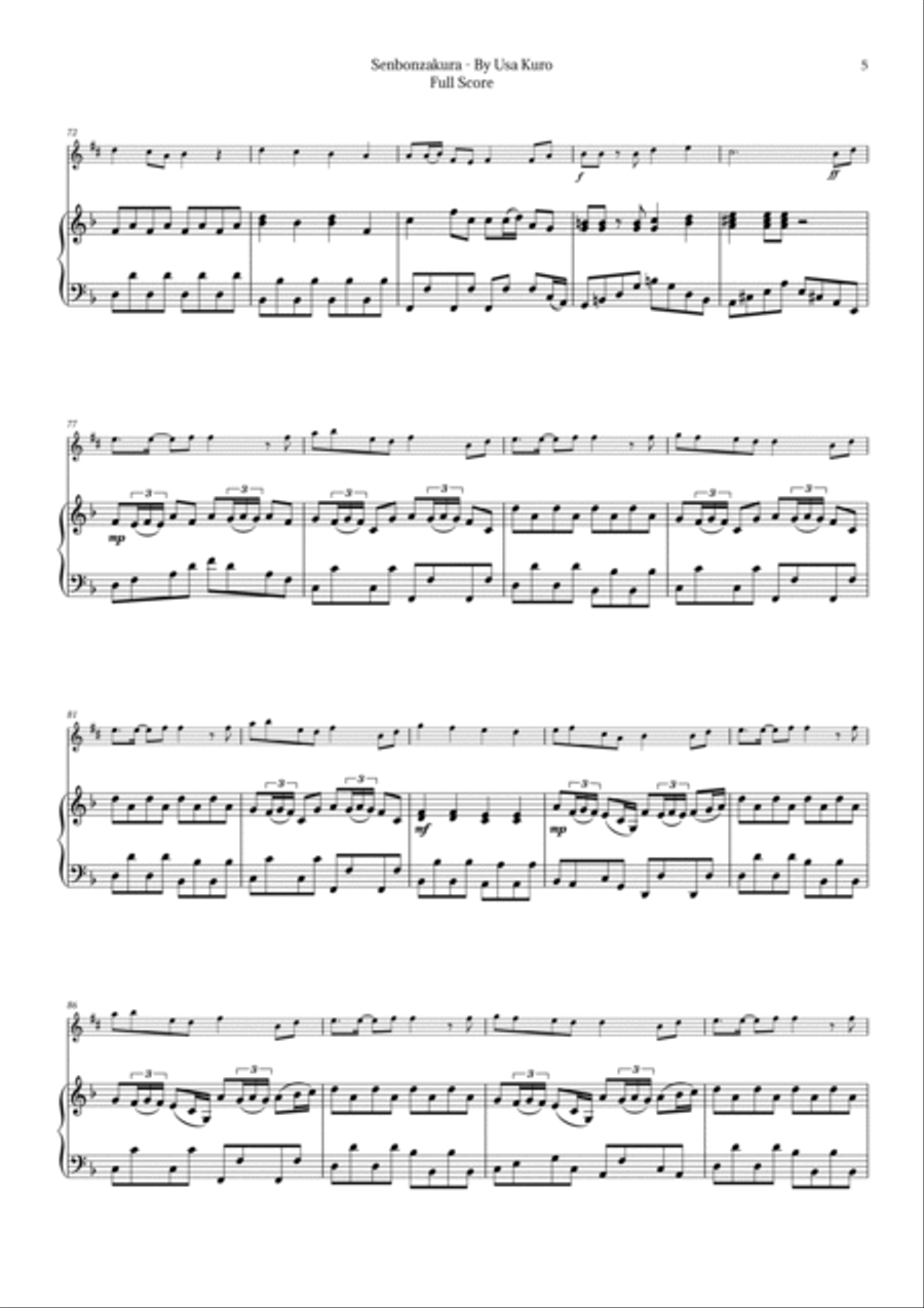 Senbonzakura Chamber Music scores gallery preview page 5